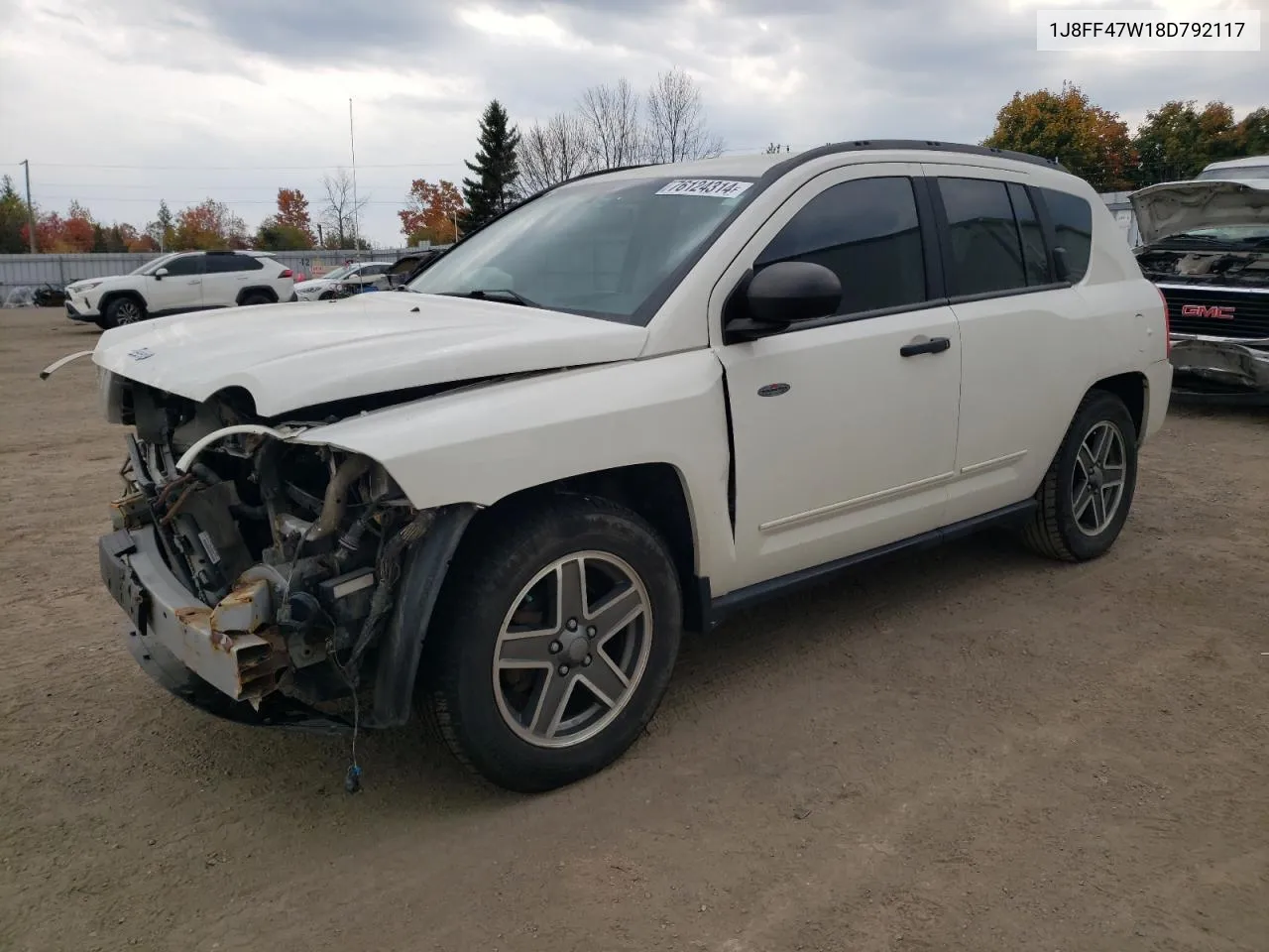 2008 Jeep Compass Sport VIN: 1J8FF47W18D792117 Lot: 76124314