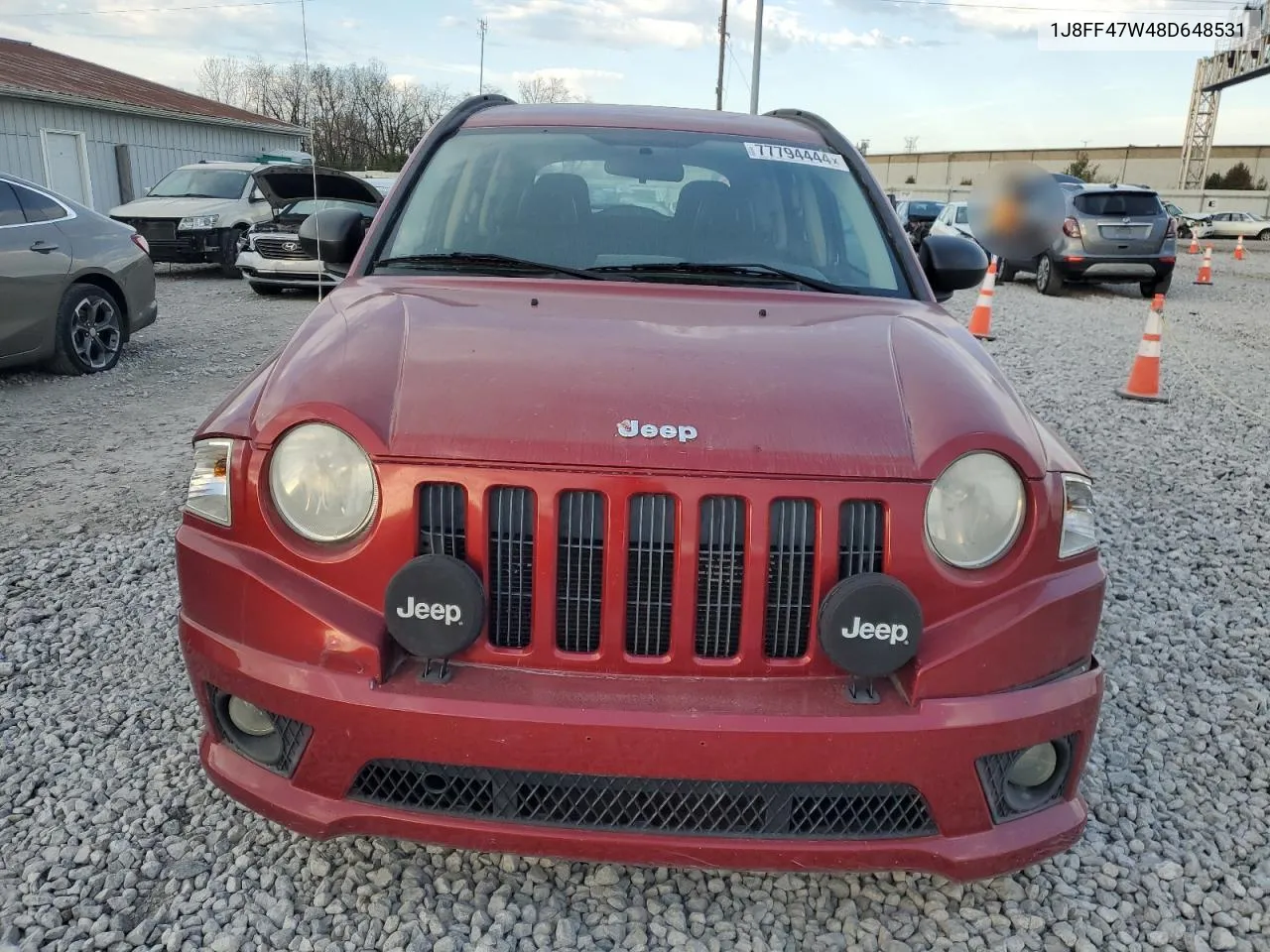 2008 Jeep Compass Sport VIN: 1J8FF47W48D648531 Lot: 77794444