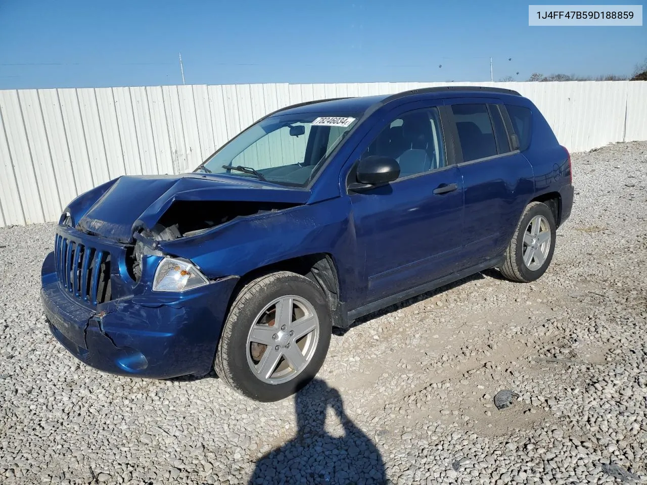 2009 Jeep Compass Sport VIN: 1J4FF47B59D188859 Lot: 78246034