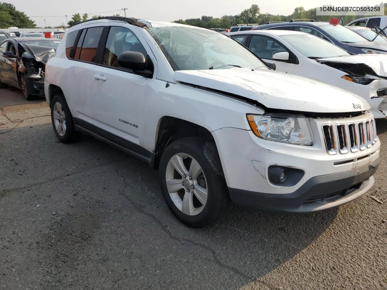 2012 Jeep Compass Latitude VIN: 1C4NJDEB7CD505258 Lot: 67267244