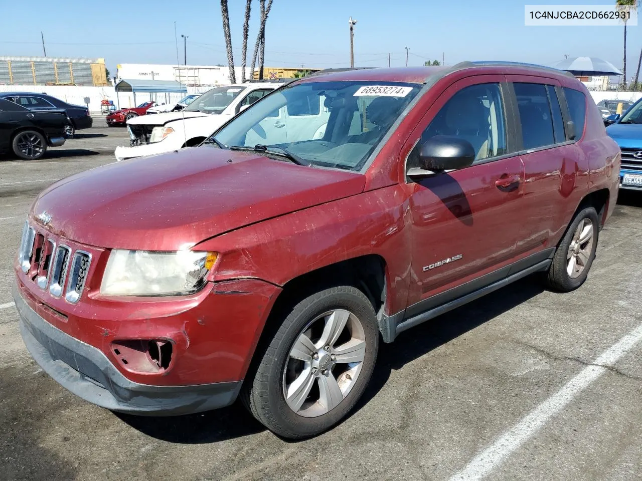 2012 Jeep Compass Sport VIN: 1C4NJCBA2CD662931 Lot: 68953274