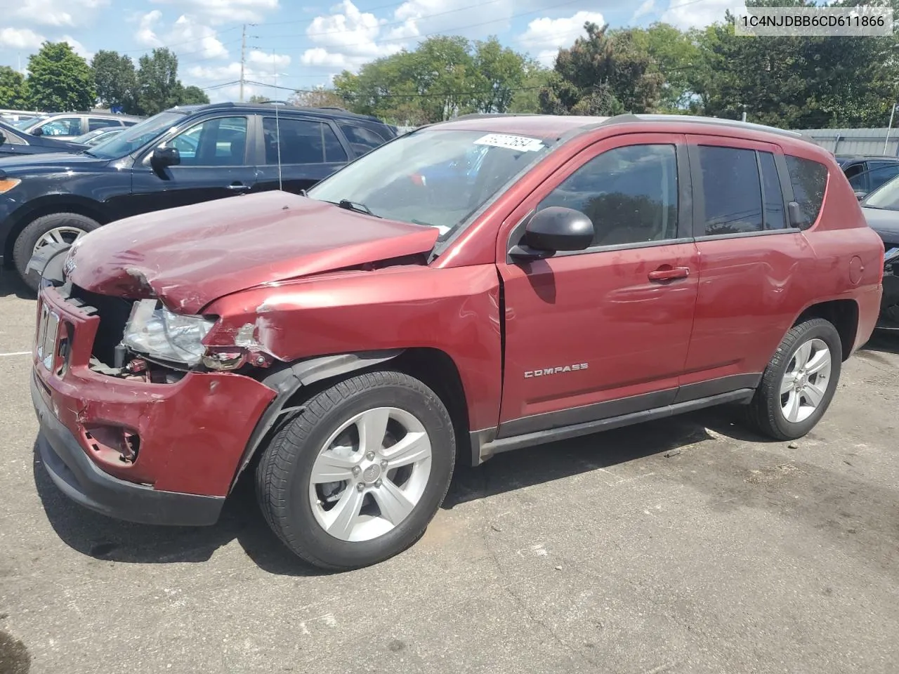 2012 Jeep Compass Sport VIN: 1C4NJDBB6CD611866 Lot: 69272654