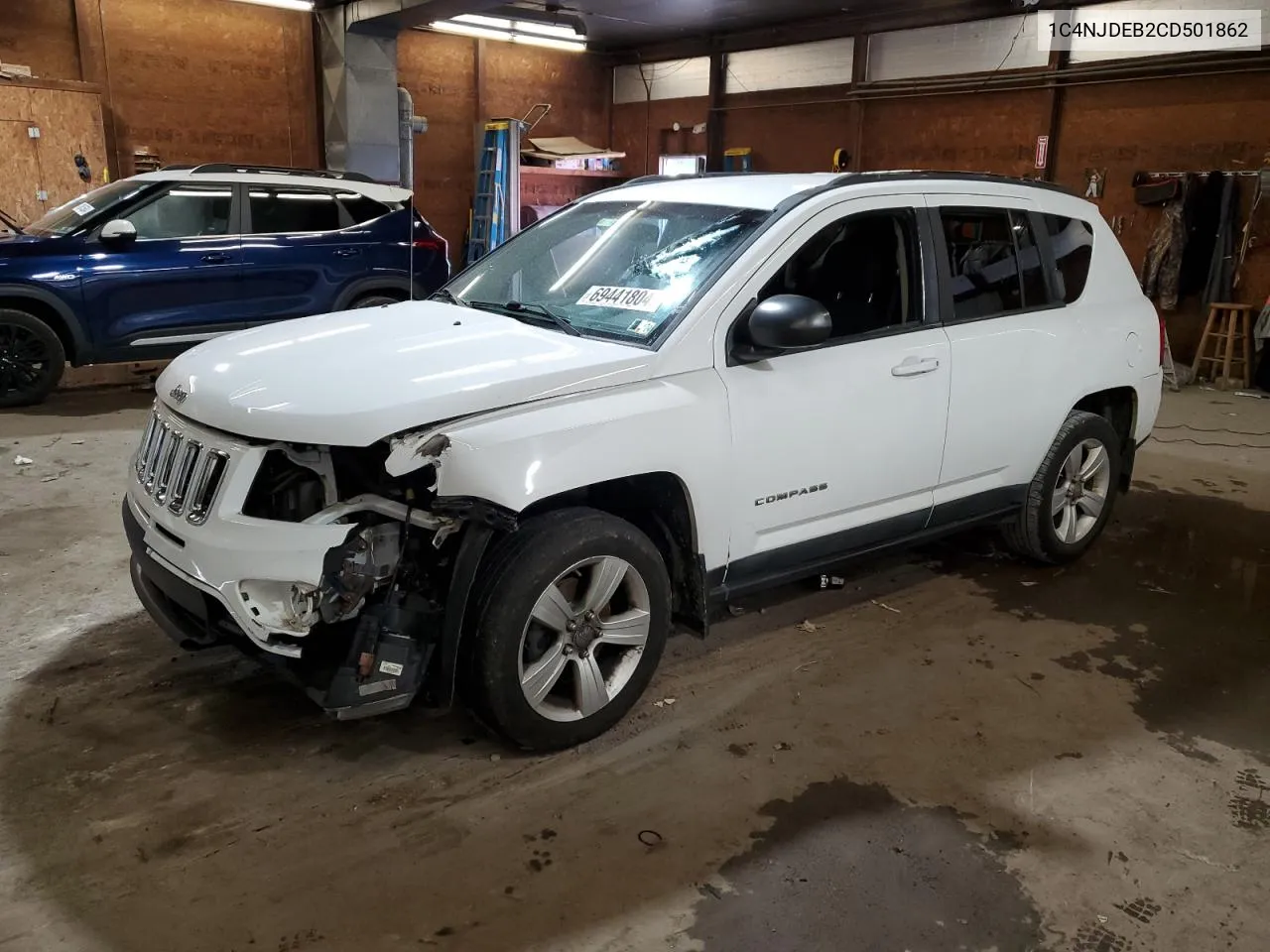 2012 Jeep Compass Latitude VIN: 1C4NJDEB2CD501862 Lot: 69441804