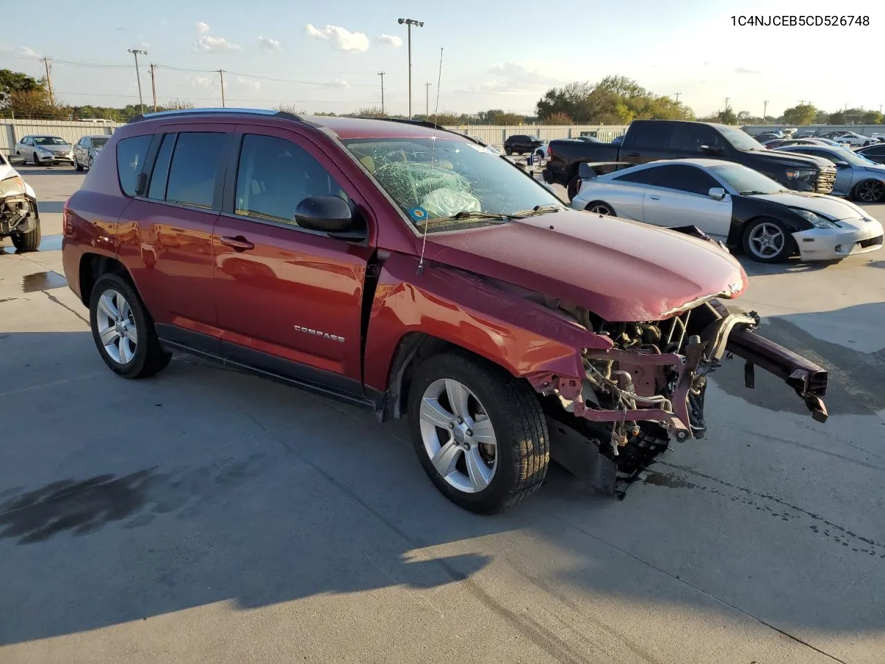 2012 Jeep Compass Latitude VIN: 1C4NJCEB5CD526748 Lot: 72218474