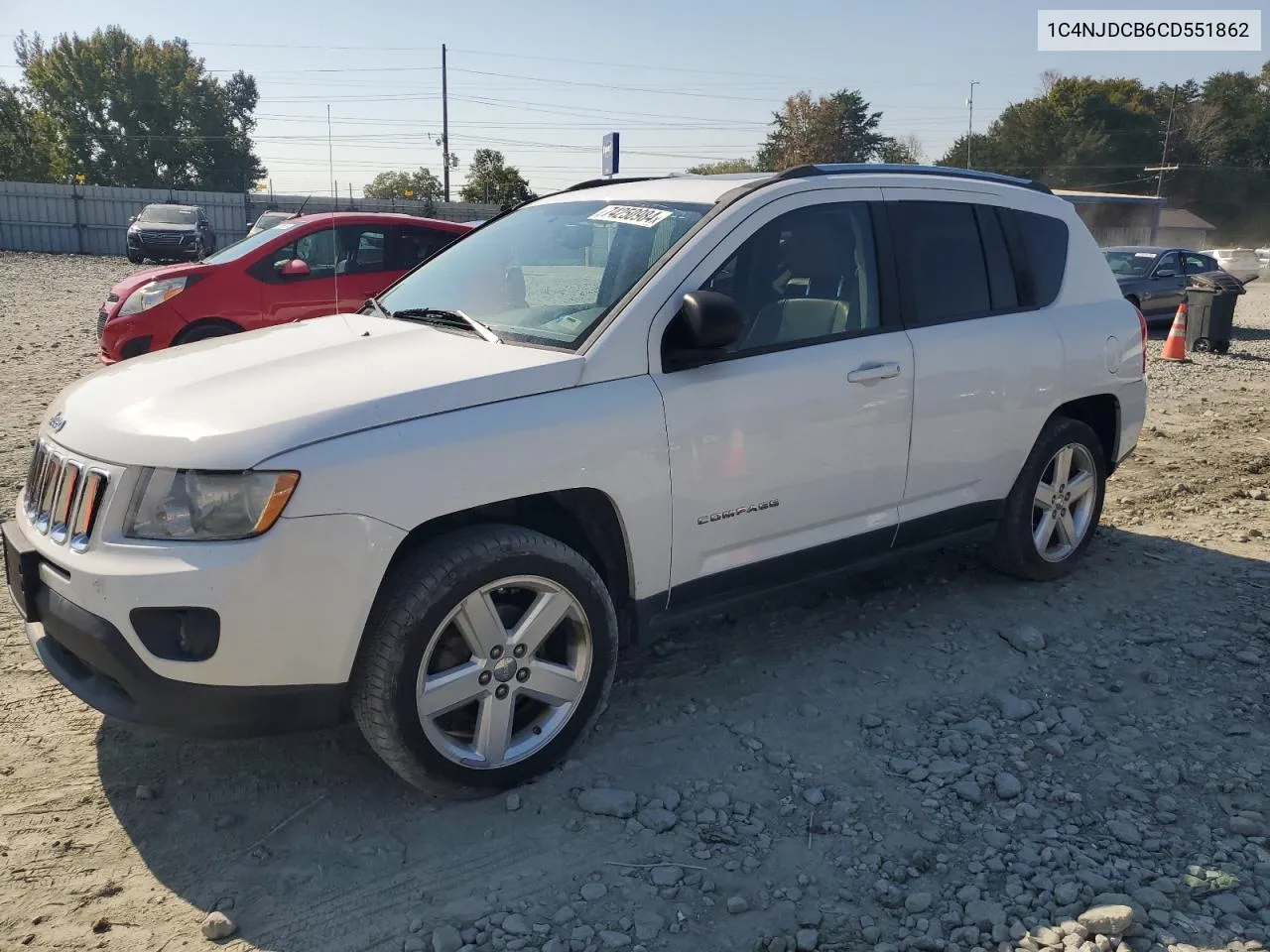 2012 Jeep Compass Limited VIN: 1C4NJDCB6CD551862 Lot: 74250984