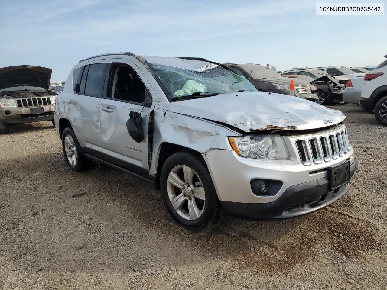 2012 Jeep Compass Sport VIN: 1C4NJDBB8CD635442 Lot: 75344234