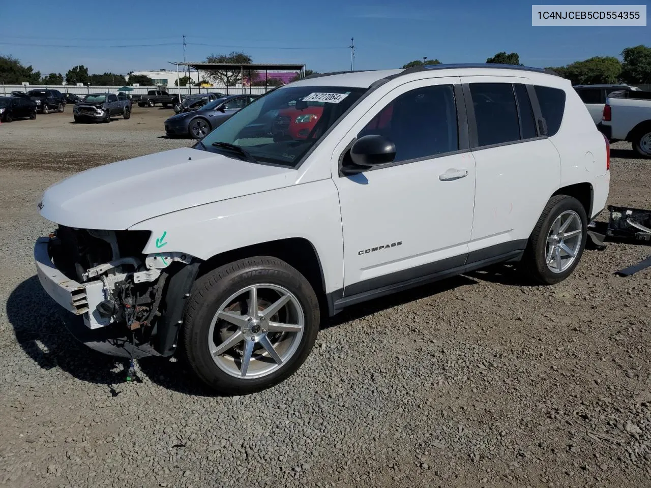 2012 Jeep Compass Latitude VIN: 1C4NJCEB5CD554355 Lot: 75727064