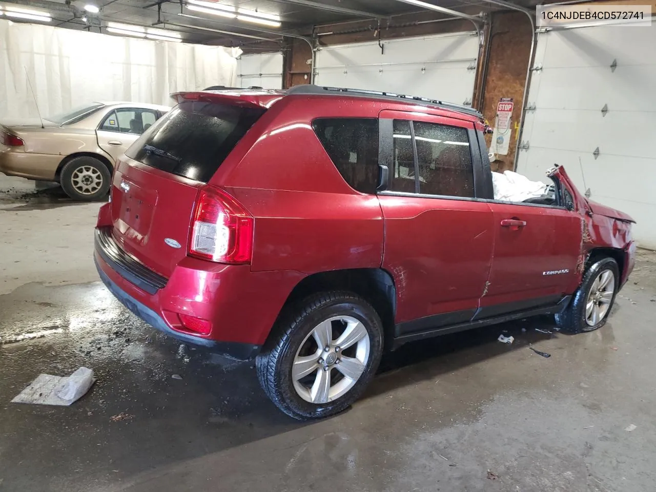 2012 Jeep Compass Latitude VIN: 1C4NJDEB4CD572741 Lot: 77163284