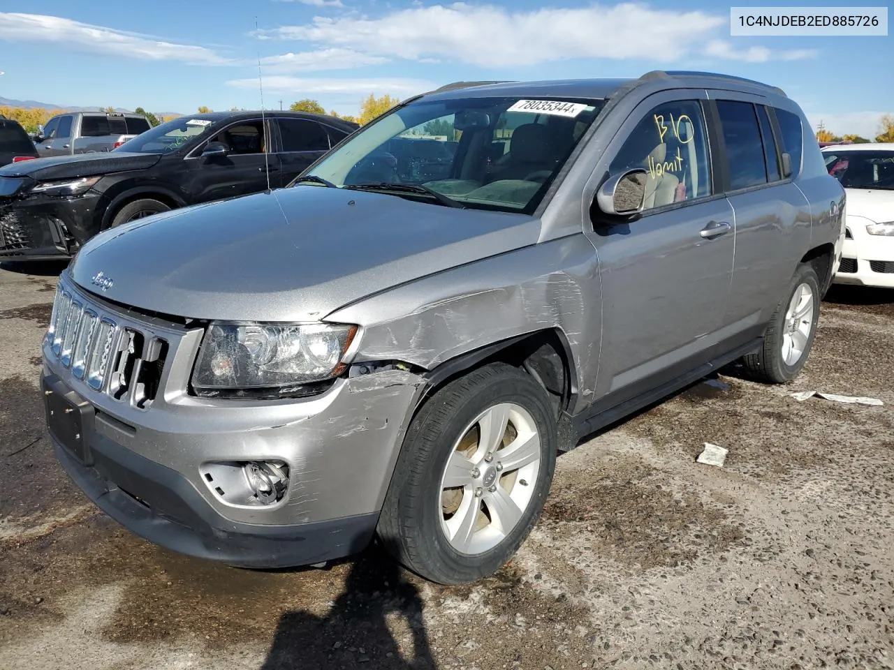 2014 Jeep Compass Latitude VIN: 1C4NJDEB2ED885726 Lot: 78035344