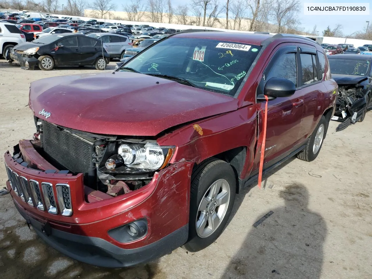 2015 Jeep Compass Sport VIN: 1C4NJCBA7FD190830 Lot: 42603064