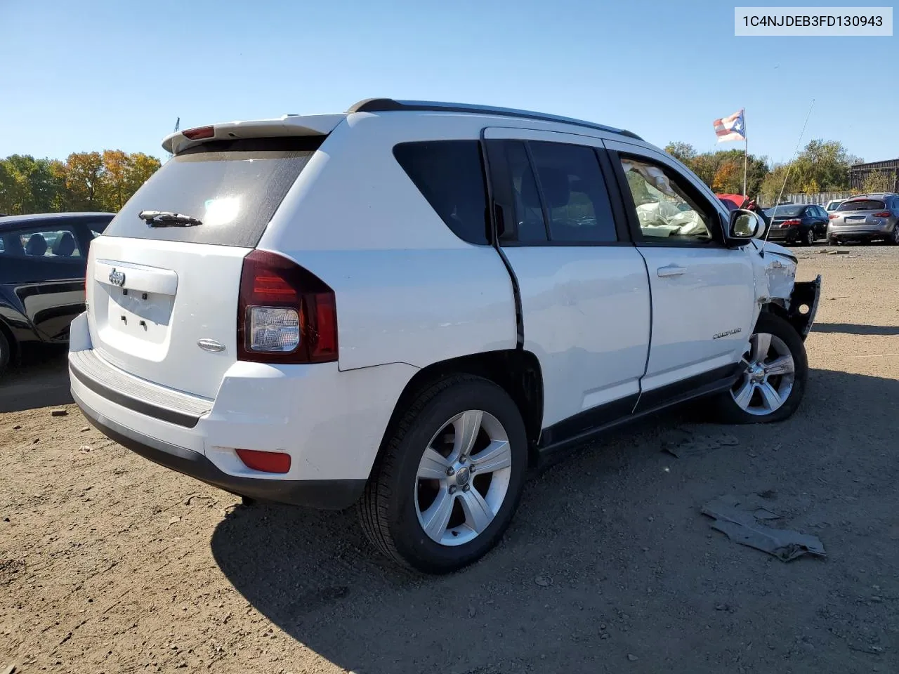 2015 Jeep Compass Latitude VIN: 1C4NJDEB3FD130943 Lot: 75614524