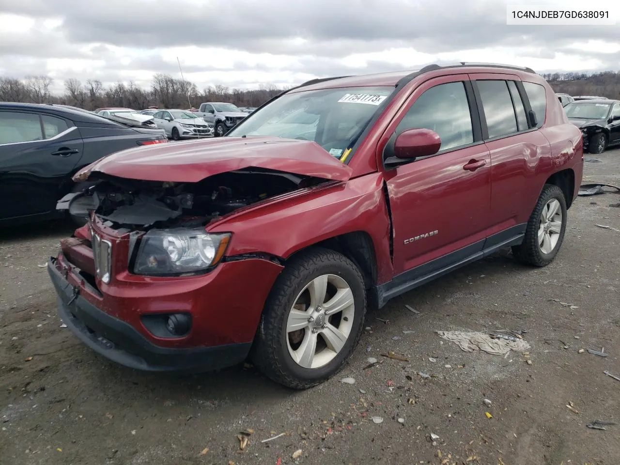 2016 Jeep Compass Latitude VIN: 1C4NJDEB7GD638091 Lot: 40140134