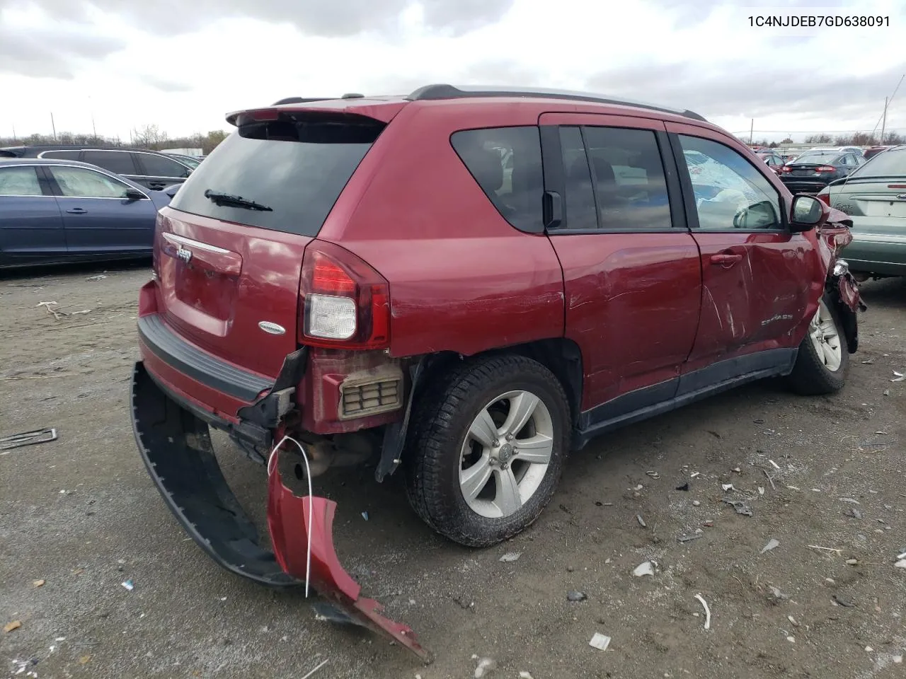 2016 Jeep Compass Latitude VIN: 1C4NJDEB7GD638091 Lot: 40140134