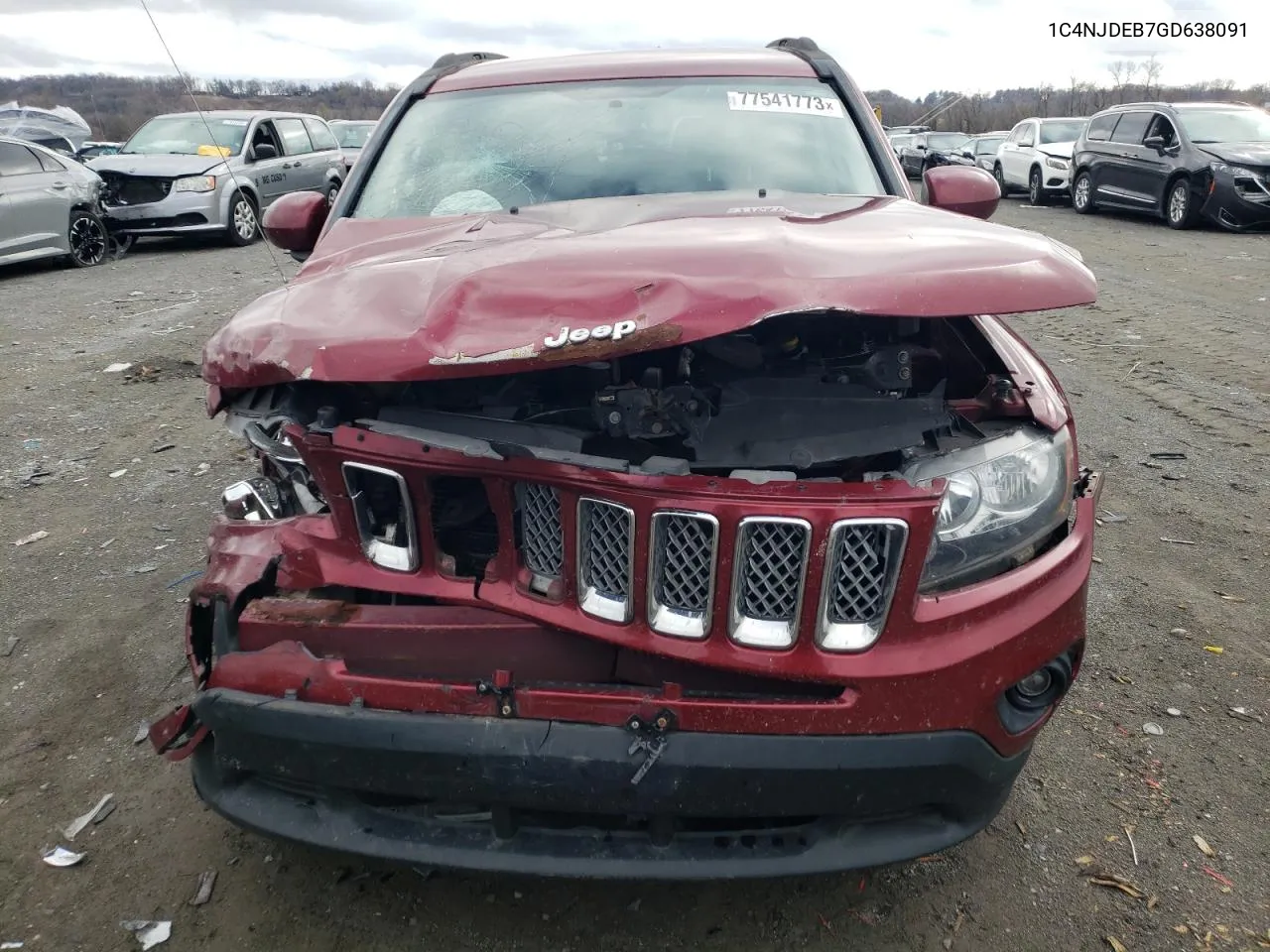 2016 Jeep Compass Latitude VIN: 1C4NJDEB7GD638091 Lot: 40140134