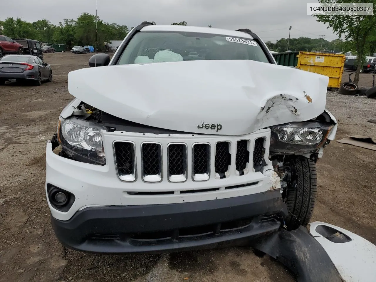 2016 Jeep Compass Sport VIN: 1C4NJDBB4GD500397 Lot: 53823694