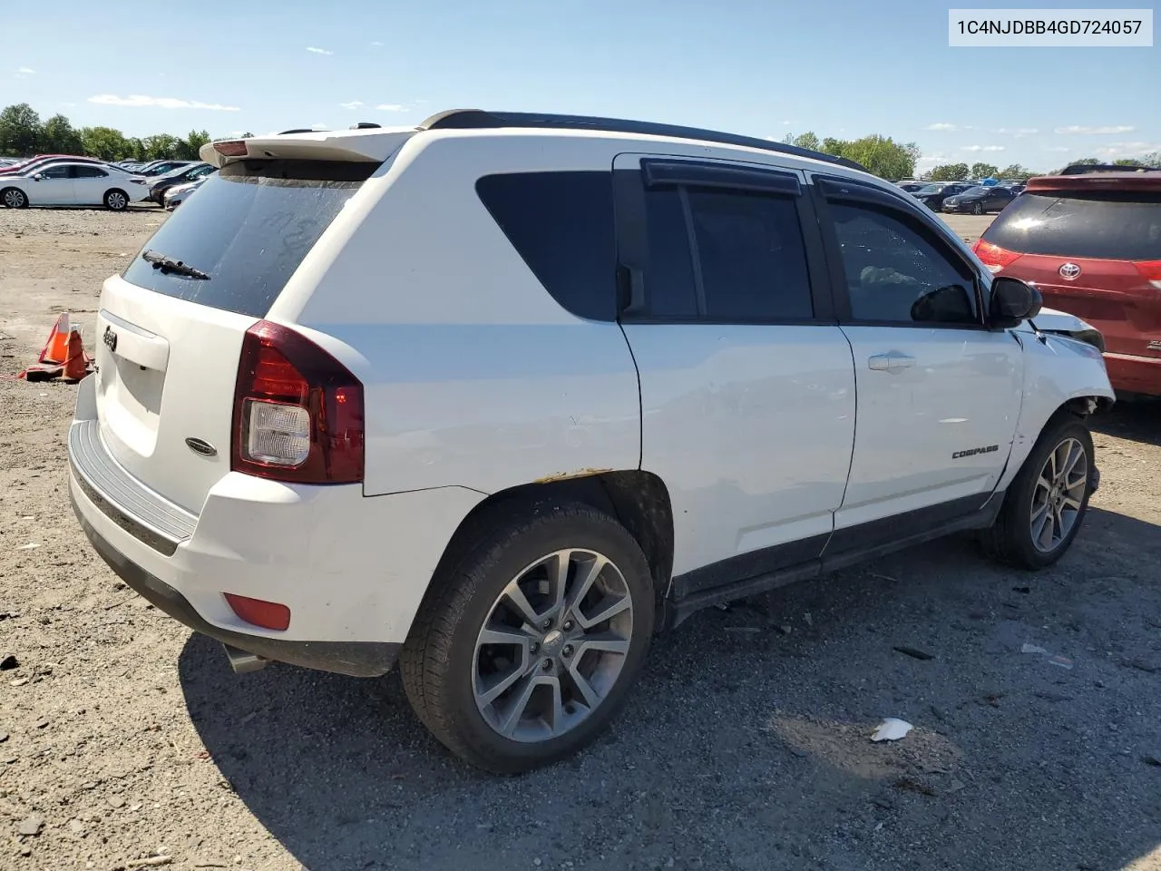 2016 Jeep Compass Sport VIN: 1C4NJDBB4GD724057 Lot: 61378684