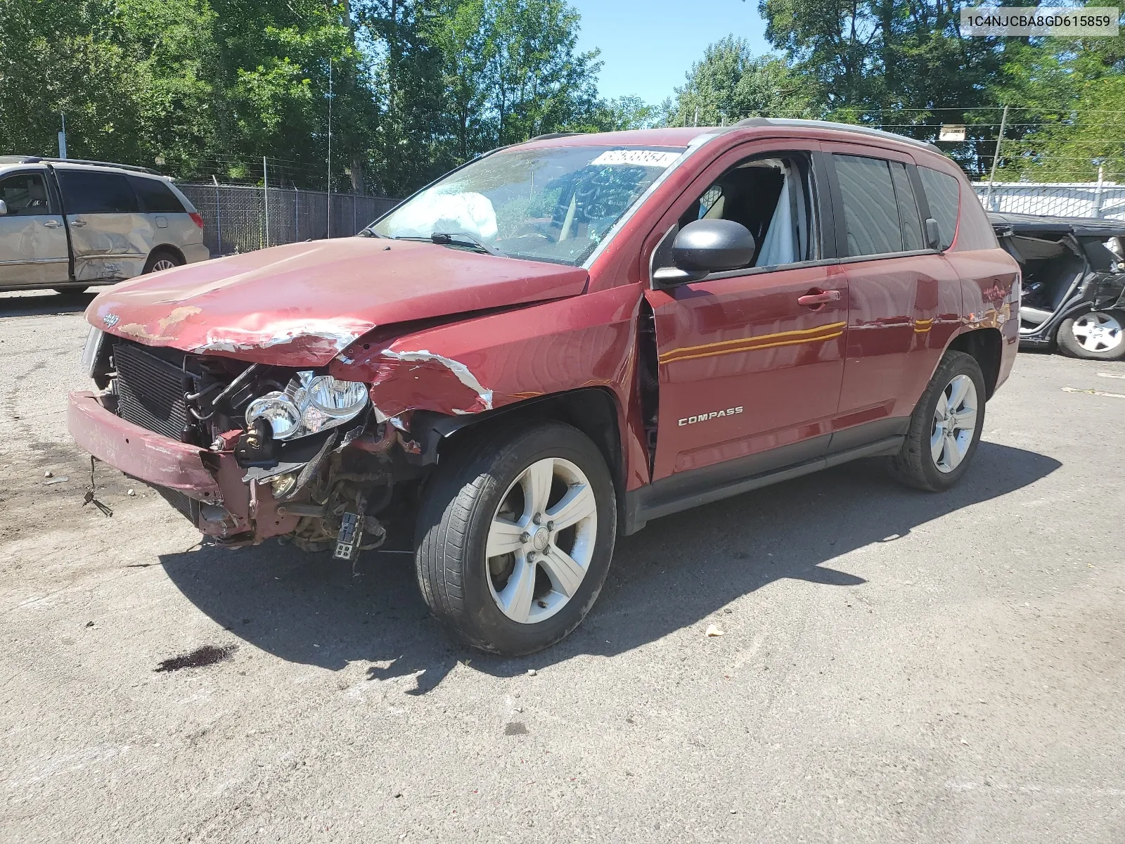 2016 Jeep Compass Sport VIN: 1C4NJCBA8GD615859 Lot: 62533354