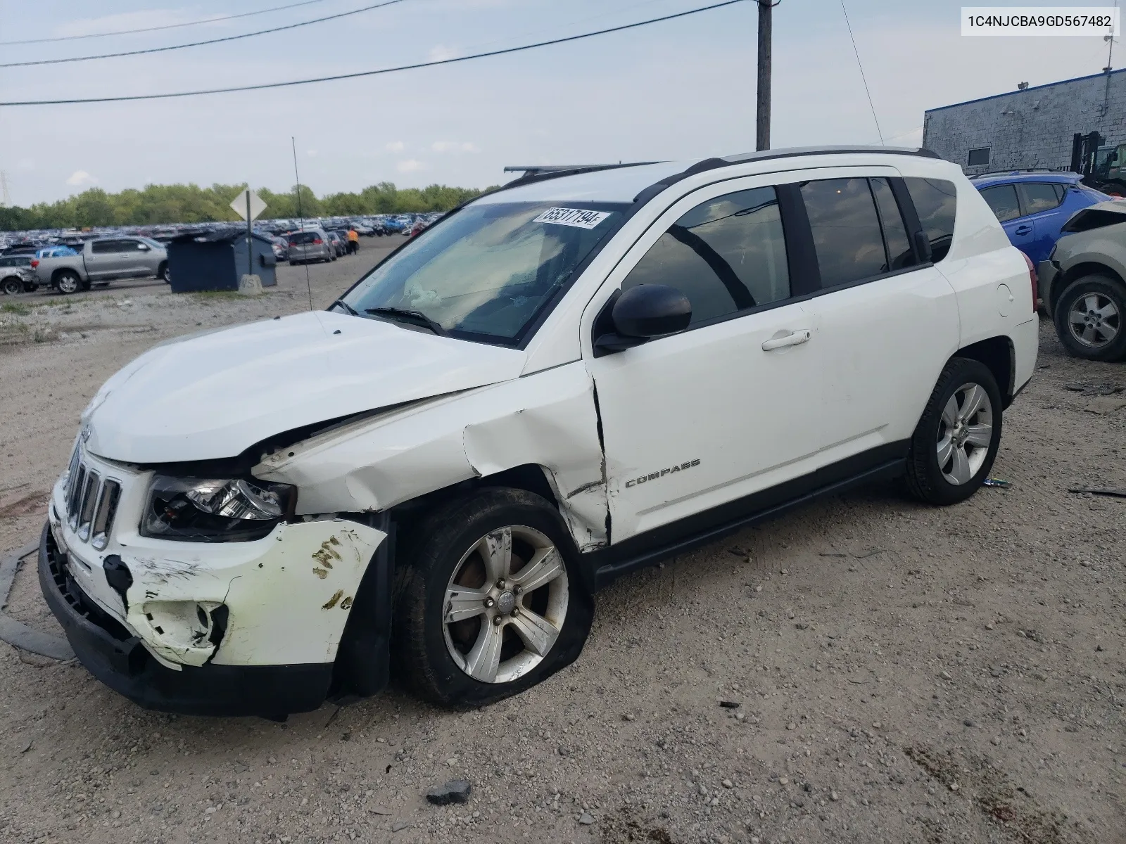 2016 Jeep Compass Sport VIN: 1C4NJCBA9GD567482 Lot: 65317194