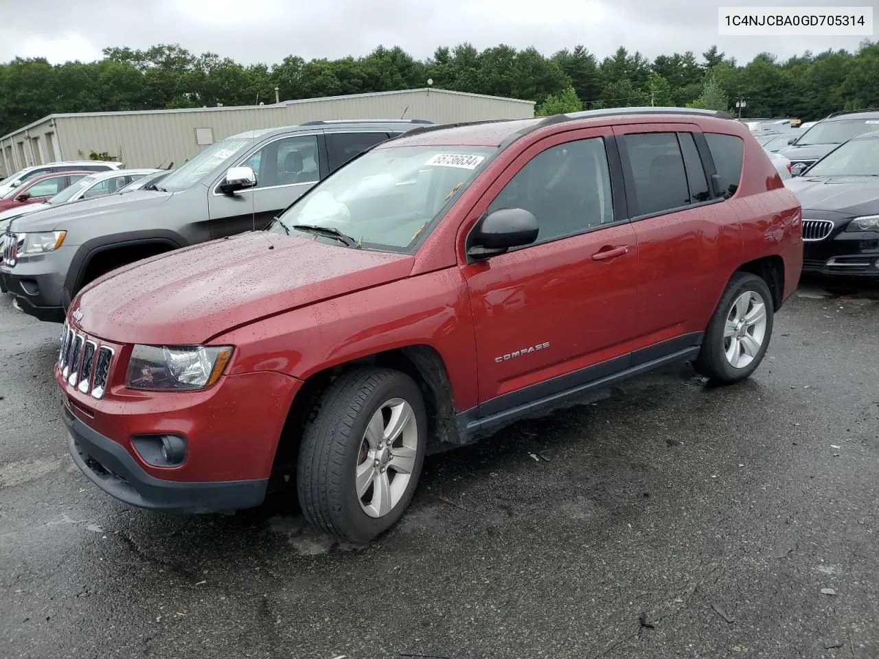 2016 Jeep Compass Sport VIN: 1C4NJCBA0GD705314 Lot: 65736634