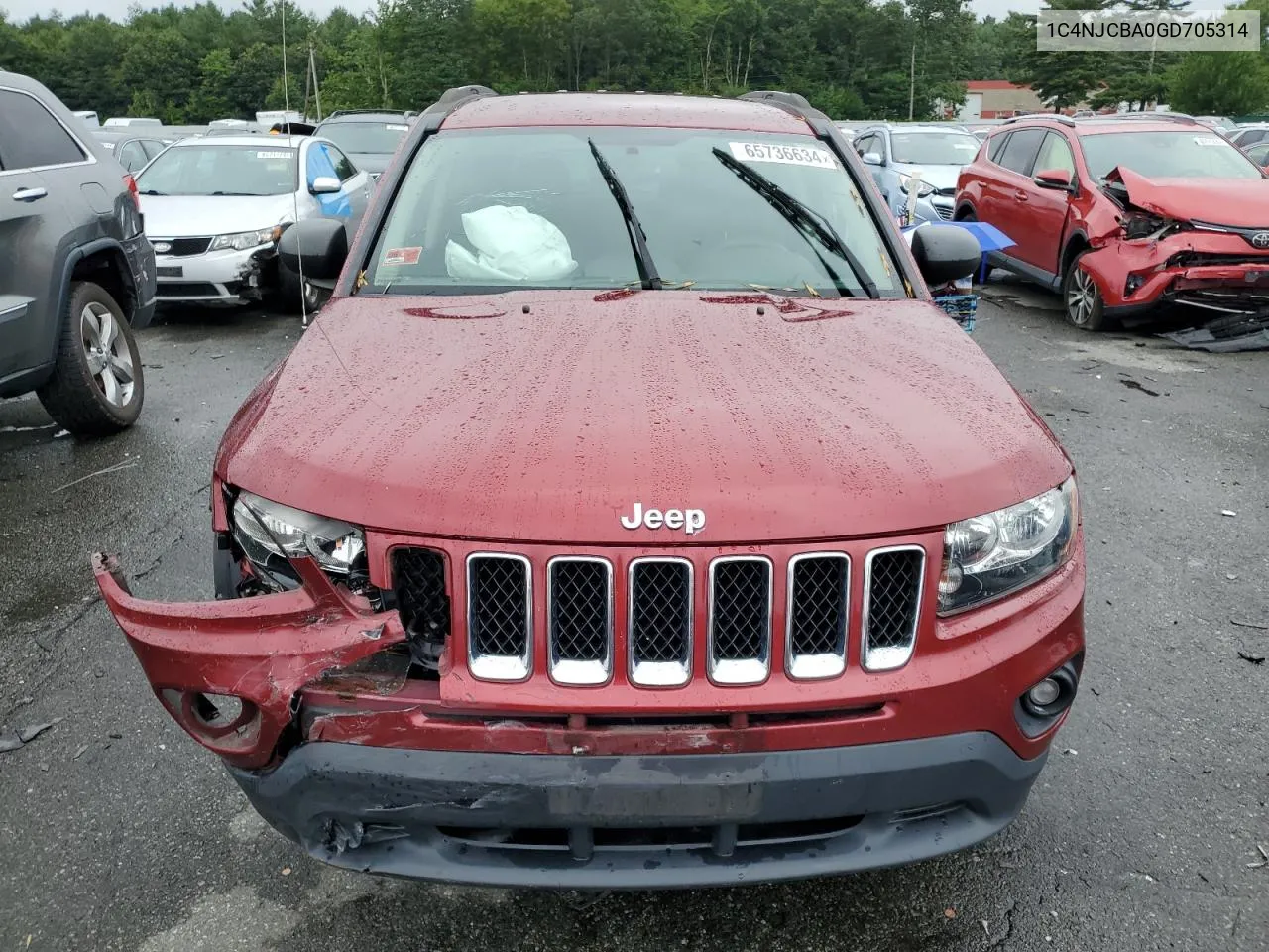 2016 Jeep Compass Sport VIN: 1C4NJCBA0GD705314 Lot: 65736634