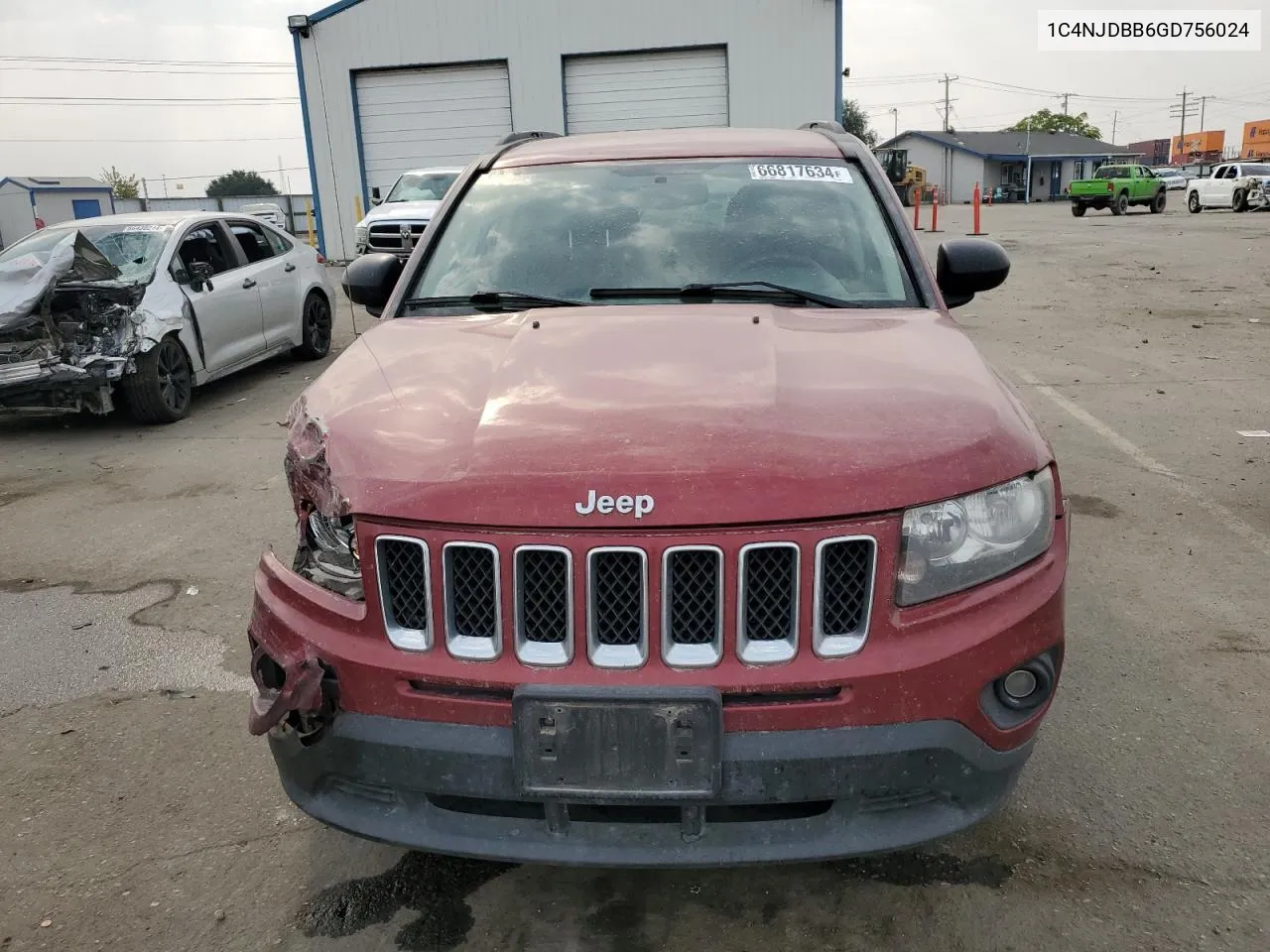 2016 Jeep Compass Sport VIN: 1C4NJDBB6GD756024 Lot: 66817634