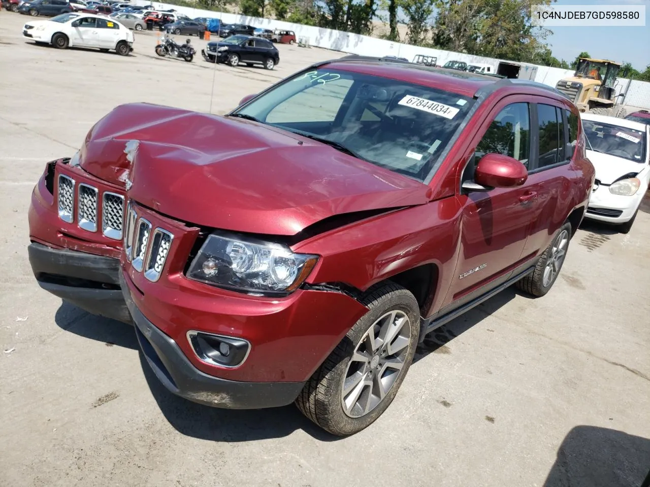 2016 Jeep Compass Latitude VIN: 1C4NJDEB7GD598580 Lot: 67844034