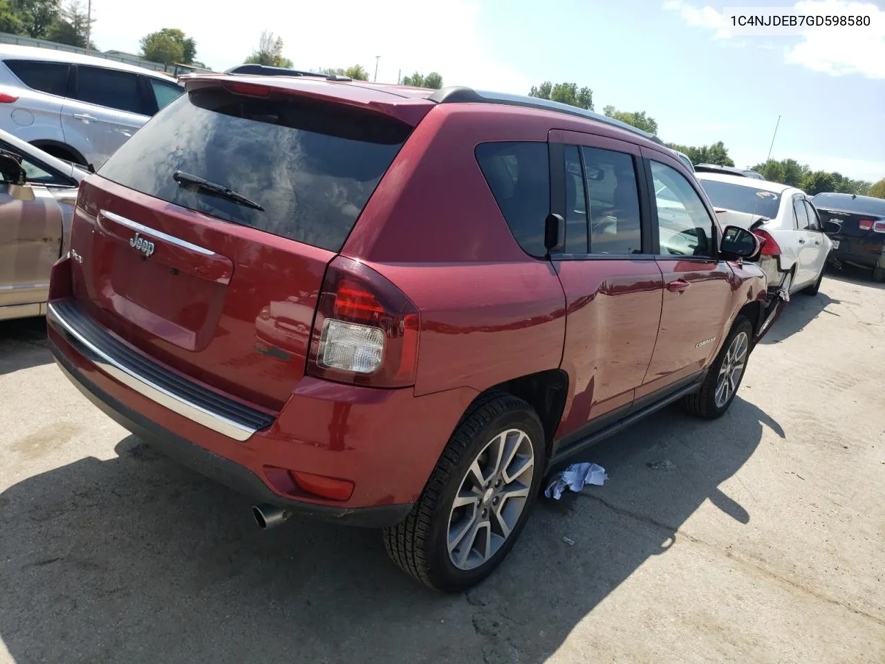 2016 Jeep Compass Latitude VIN: 1C4NJDEB7GD598580 Lot: 67844034