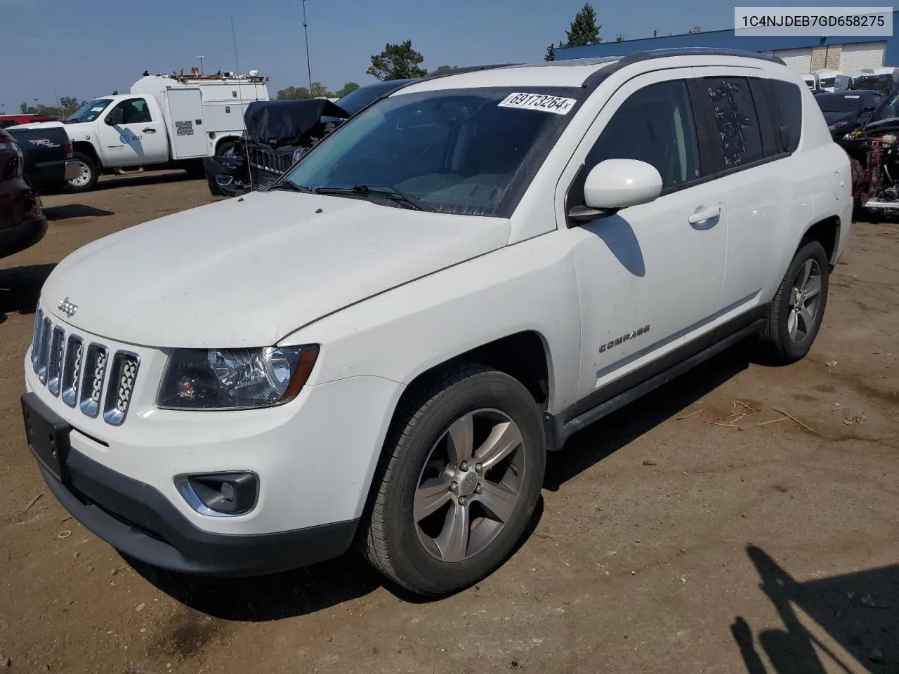 2016 Jeep Compass Latitude VIN: 1C4NJDEB7GD658275 Lot: 69173264