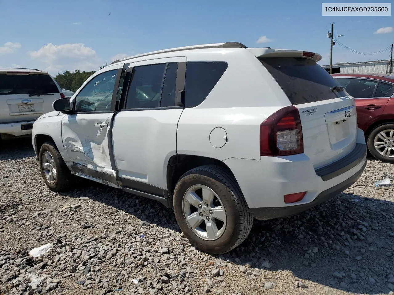 2016 Jeep Compass Latitude VIN: 1C4NJCEAXGD735500 Lot: 69431354