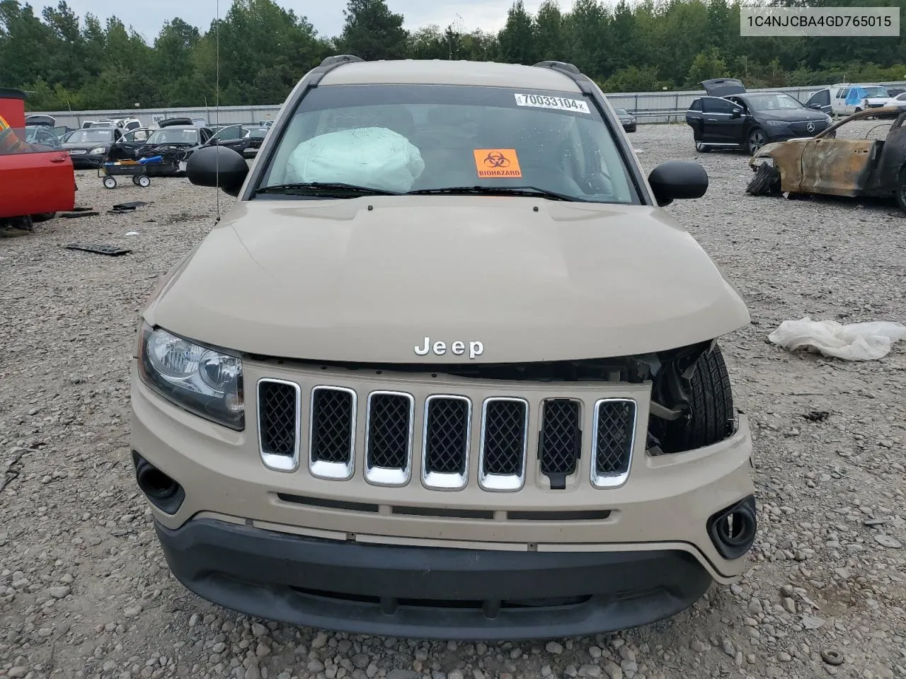 2016 Jeep Compass Sport VIN: 1C4NJCBA4GD765015 Lot: 70033104