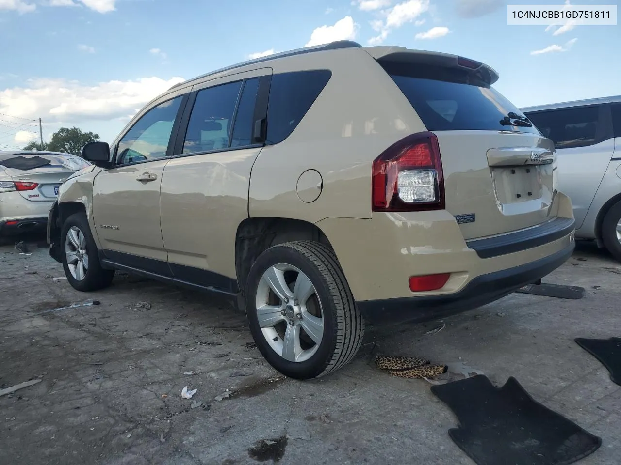 2016 Jeep Compass Sport VIN: 1C4NJCBB1GD751811 Lot: 70374774