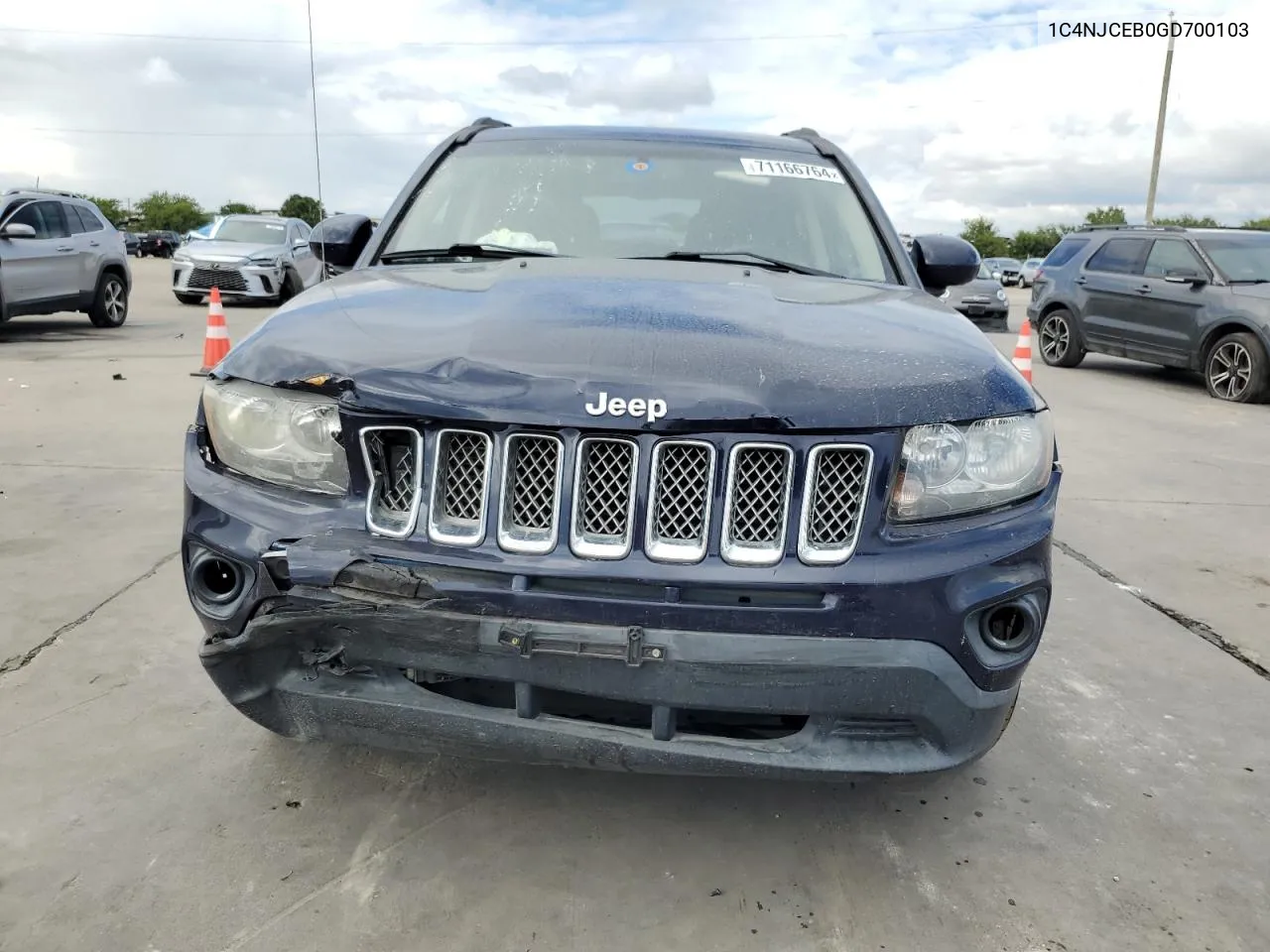 2016 Jeep Compass Latitude VIN: 1C4NJCEB0GD700103 Lot: 71166764