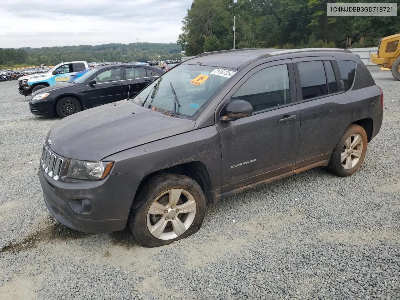 2016 Jeep Compass Sport VIN: 1C4NJDBB3GD718721 Lot: 71167354