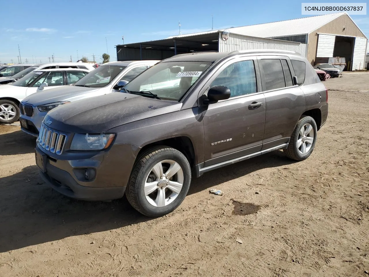 2016 Jeep Compass Sport VIN: 1C4NJDBB0GD637837 Lot: 71709684