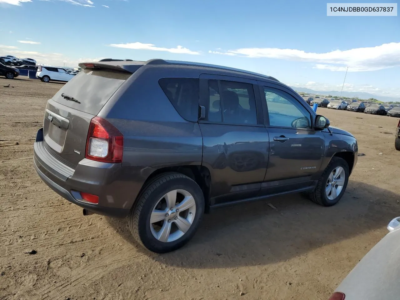 2016 Jeep Compass Sport VIN: 1C4NJDBB0GD637837 Lot: 71709684