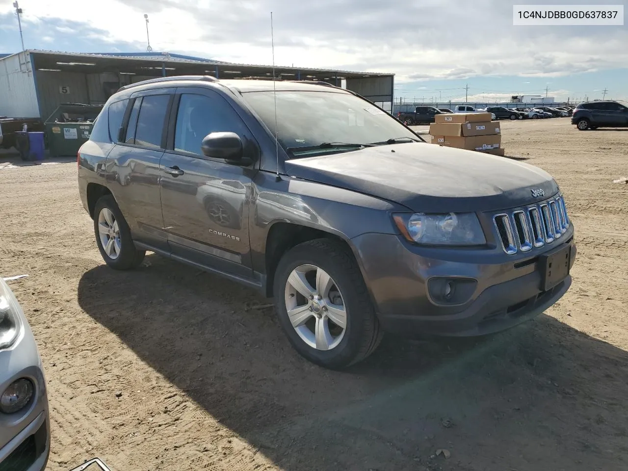 2016 Jeep Compass Sport VIN: 1C4NJDBB0GD637837 Lot: 71709684