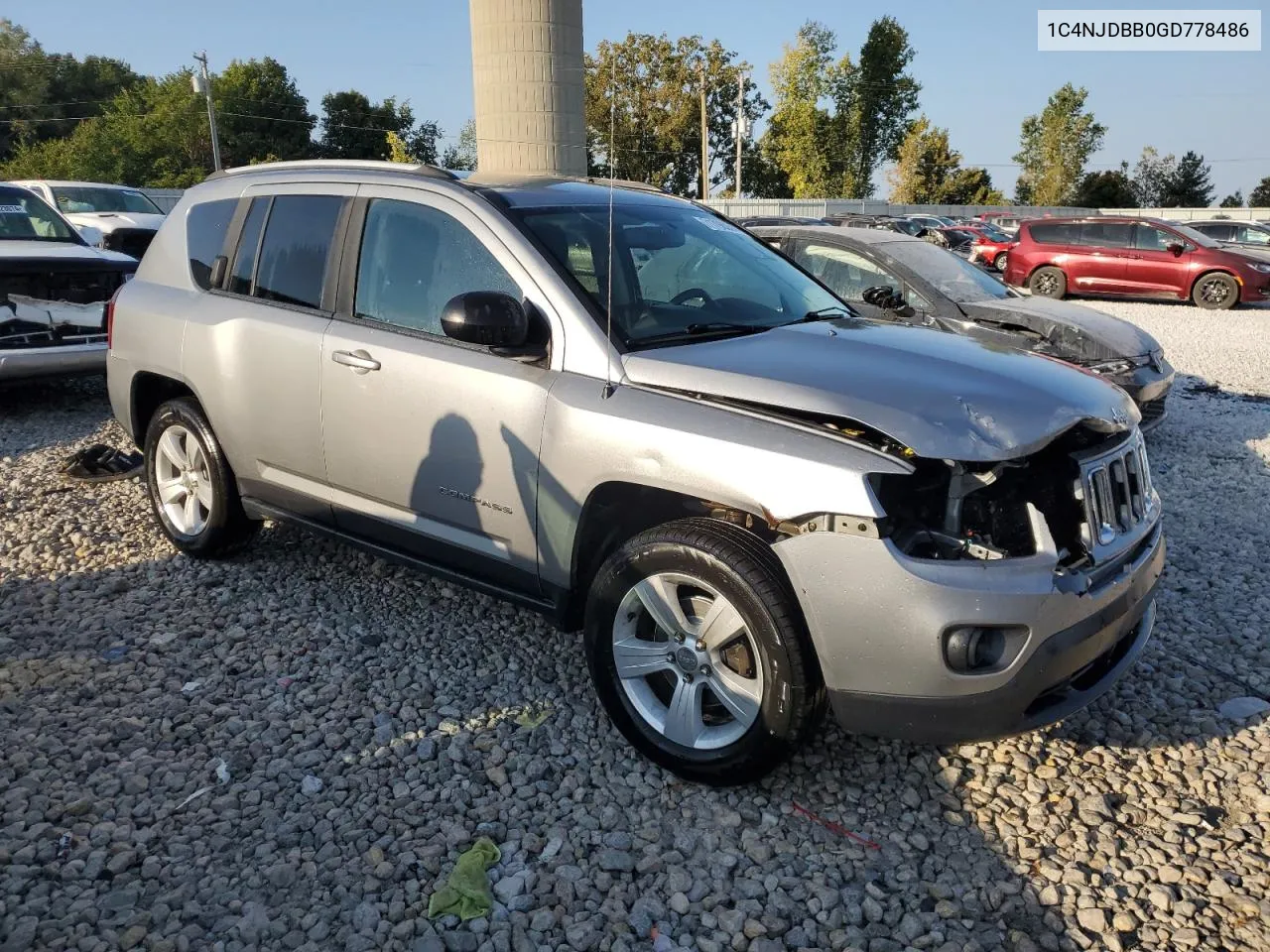 2016 Jeep Compass Sport VIN: 1C4NJDBB0GD778486 Lot: 71798054