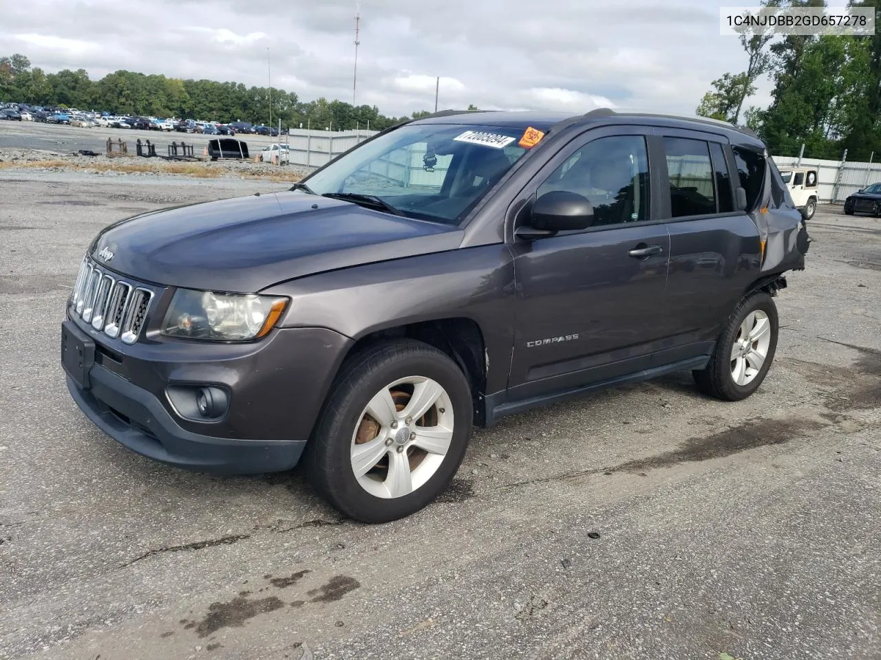 2016 Jeep Compass Sport VIN: 1C4NJDBB2GD657278 Lot: 72005094