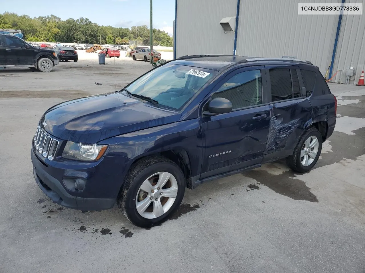 2016 Jeep Compass Sport VIN: 1C4NJDBB3GD778336 Lot: 72067914