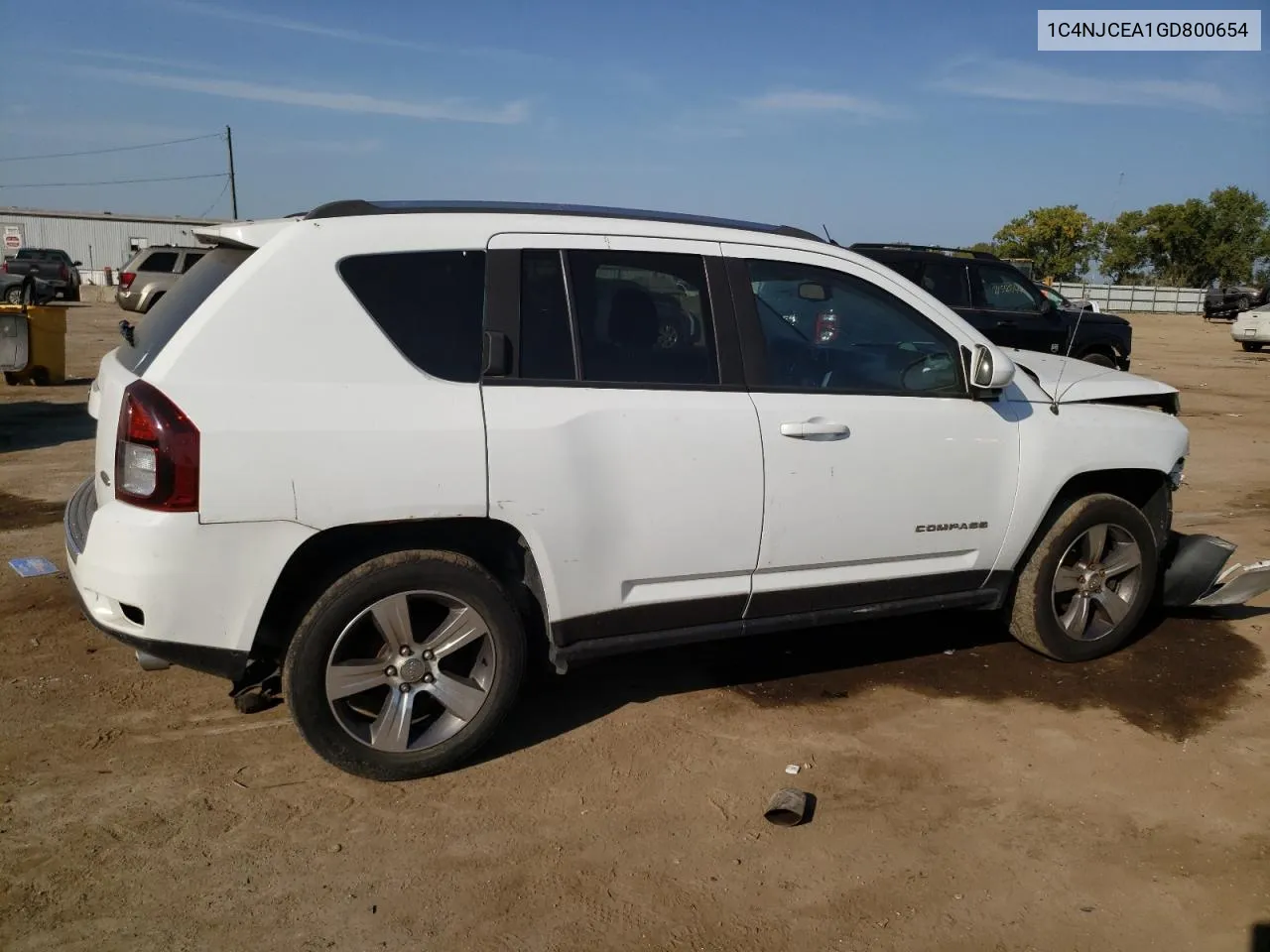 2016 Jeep Compass Latitude VIN: 1C4NJCEA1GD800654 Lot: 72158524