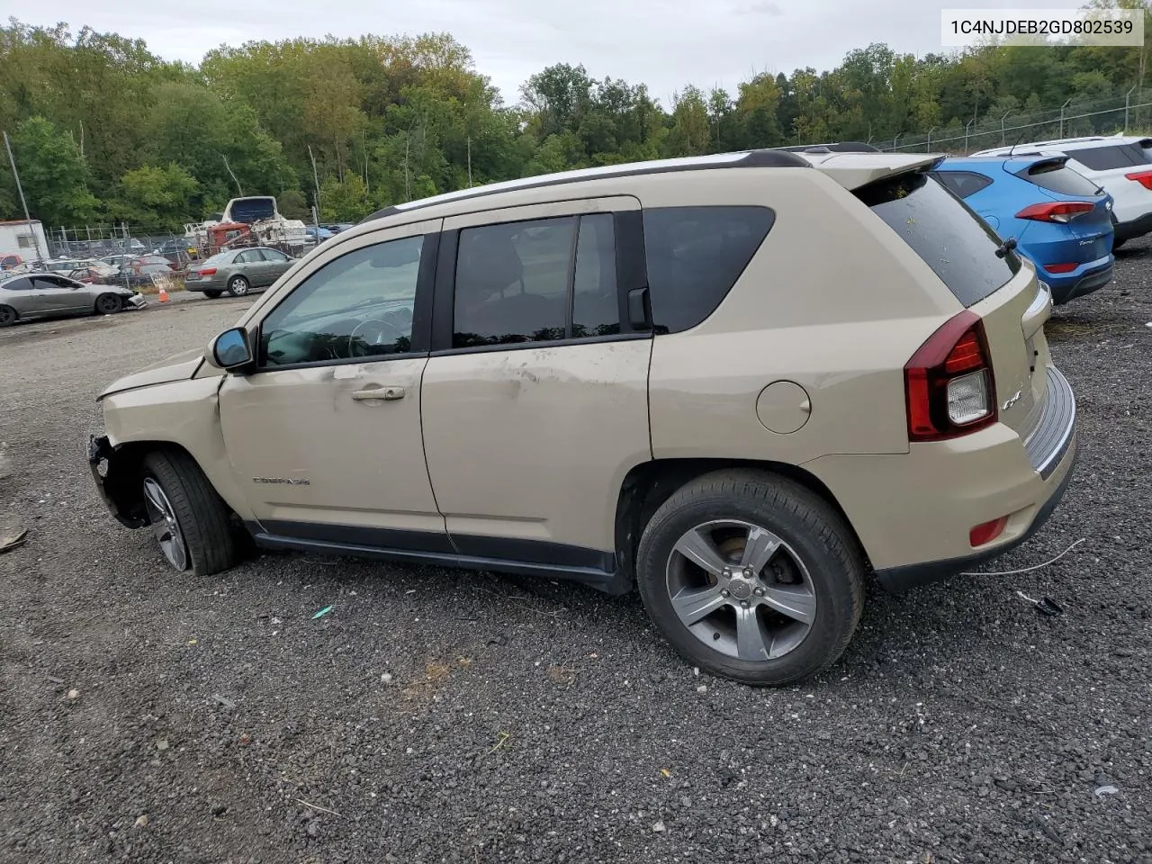 2016 Jeep Compass Latitude VIN: 1C4NJDEB2GD802539 Lot: 72494784