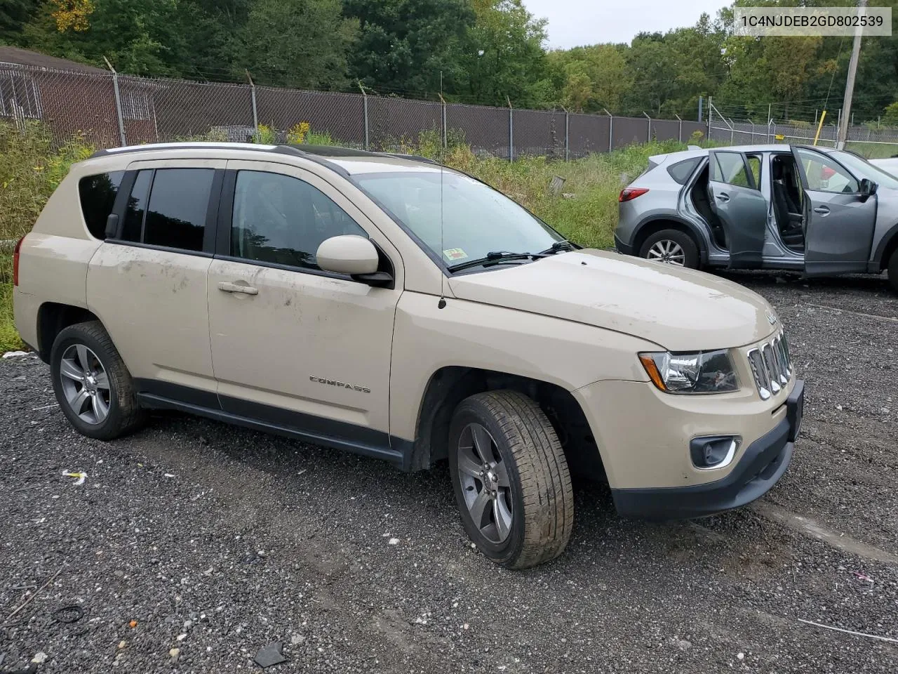 2016 Jeep Compass Latitude VIN: 1C4NJDEB2GD802539 Lot: 72494784