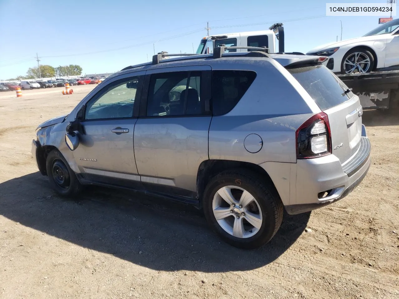 2016 Jeep Compass Latitude VIN: 1C4NJDEB1GD594234 Lot: 73020874