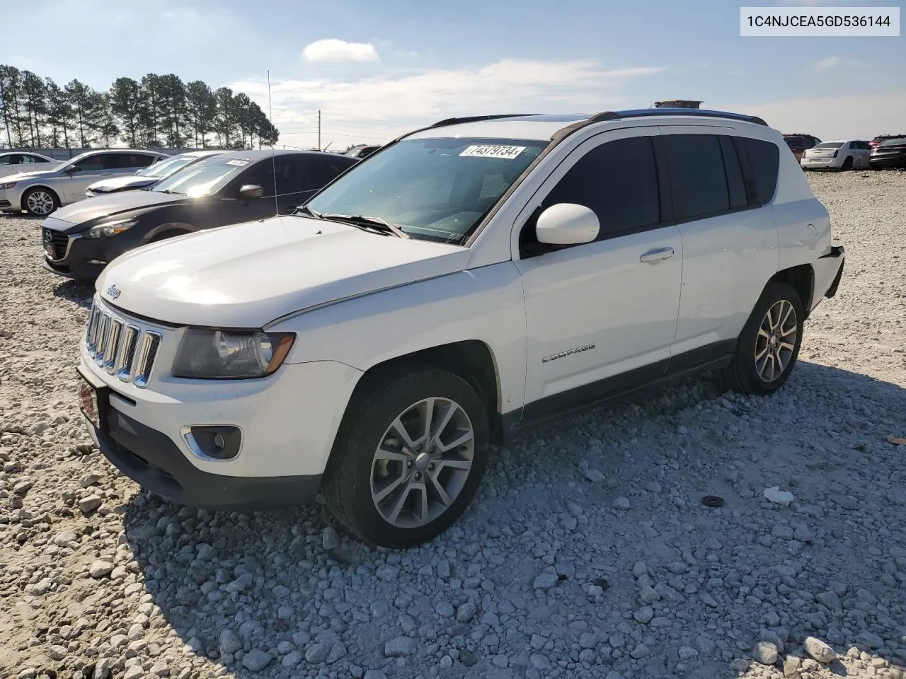 2016 Jeep Compass Latitude VIN: 1C4NJCEA5GD536144 Lot: 74379734