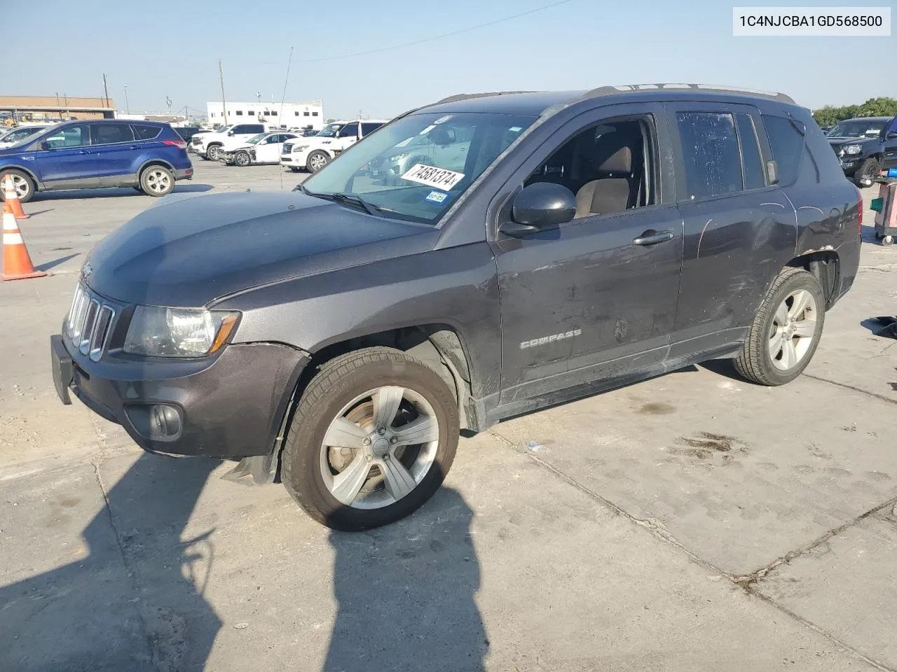 2016 Jeep Compass Sport VIN: 1C4NJCBA1GD568500 Lot: 74581374