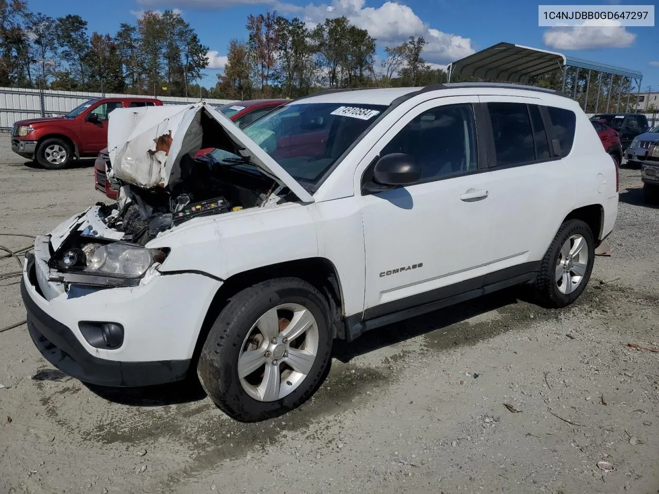 2016 Jeep Compass Sport VIN: 1C4NJDBB0GD647297 Lot: 74910584