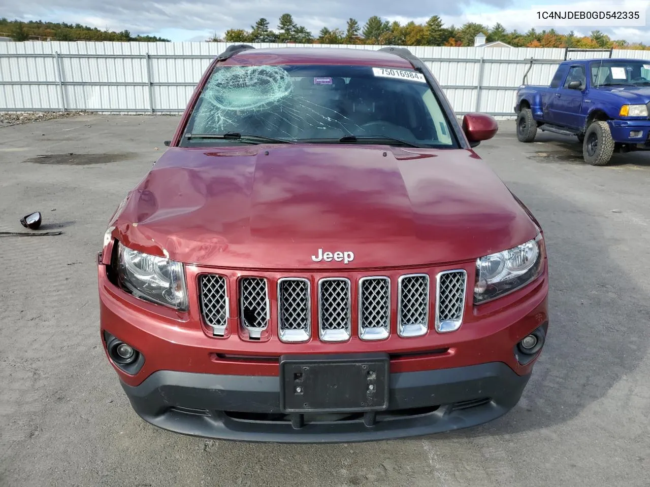 2016 Jeep Compass Latitude VIN: 1C4NJDEB0GD542335 Lot: 75016984