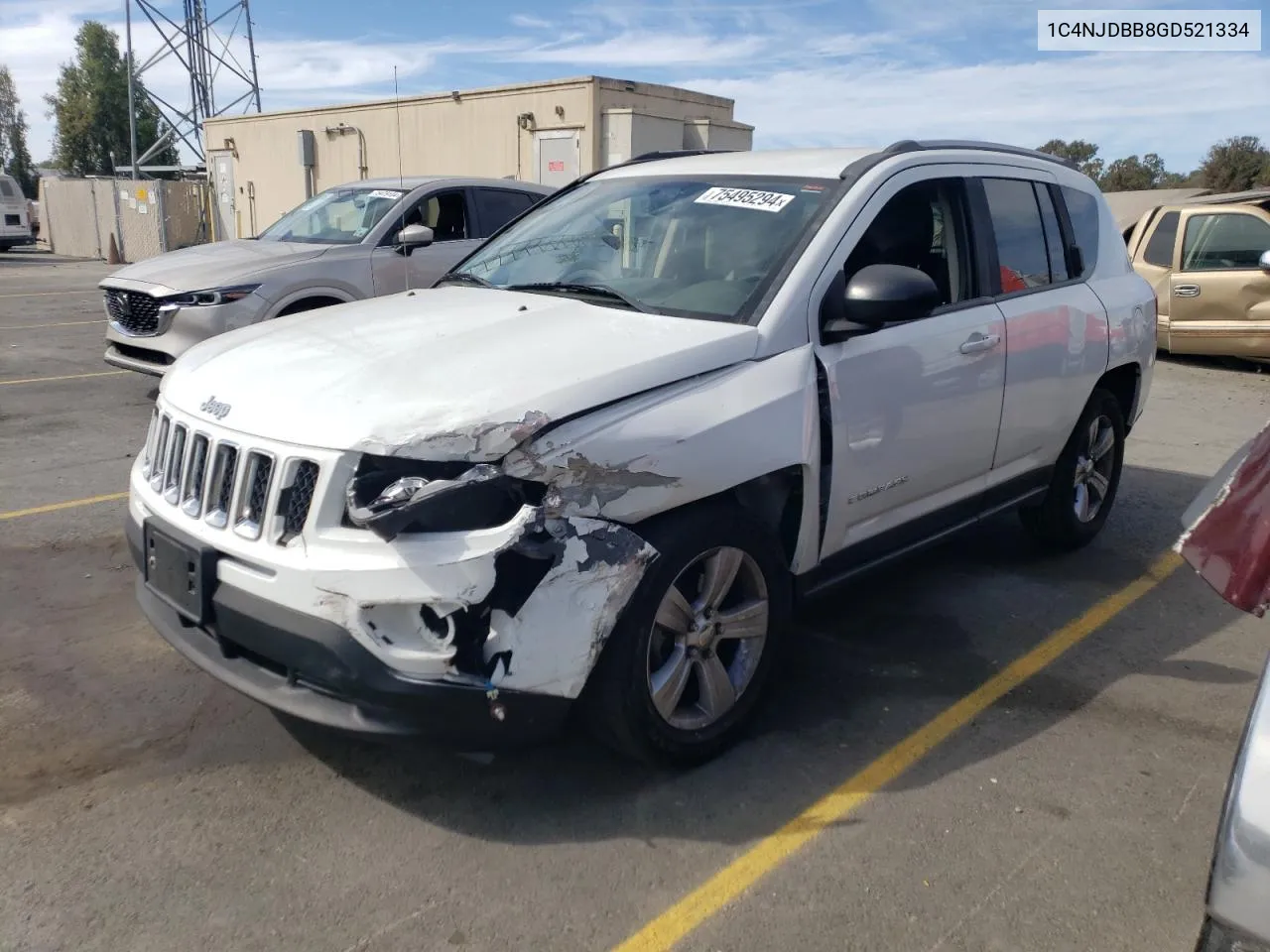 2016 Jeep Compass Sport VIN: 1C4NJDBB8GD521334 Lot: 75495294