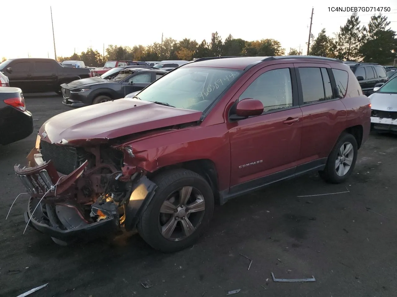 2016 Jeep Compass Latitude VIN: 1C4NJDEB7GD714750 Lot: 76038944