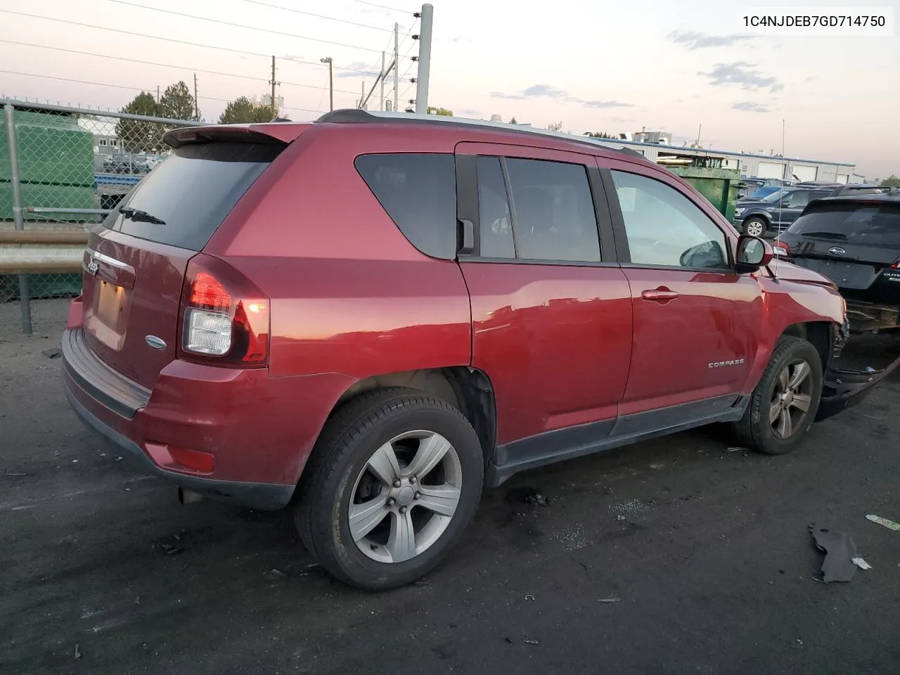 2016 Jeep Compass Latitude VIN: 1C4NJDEB7GD714750 Lot: 76038944